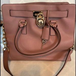 Michael Kors Dillon Large Mauve/Dusty Rose Leather Satchel
